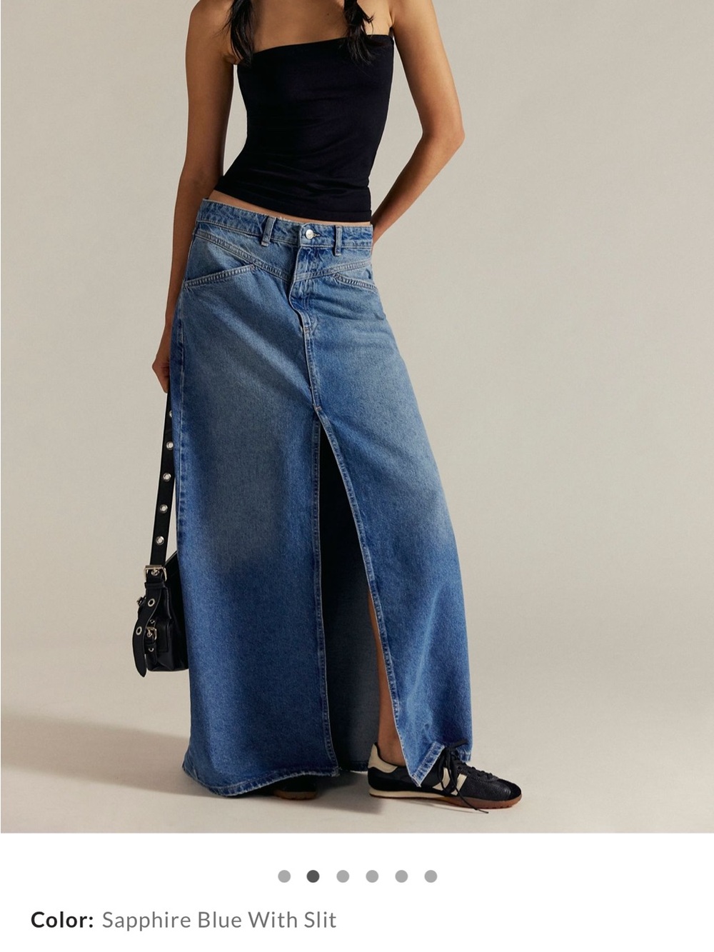 Free People Denim Maxi Skirt